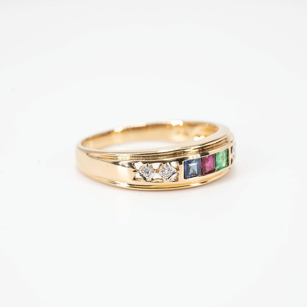 縮圖：Multicolor stone Ring(Ruby, Emerald, Blue Sapphire) in 18K yellow gold