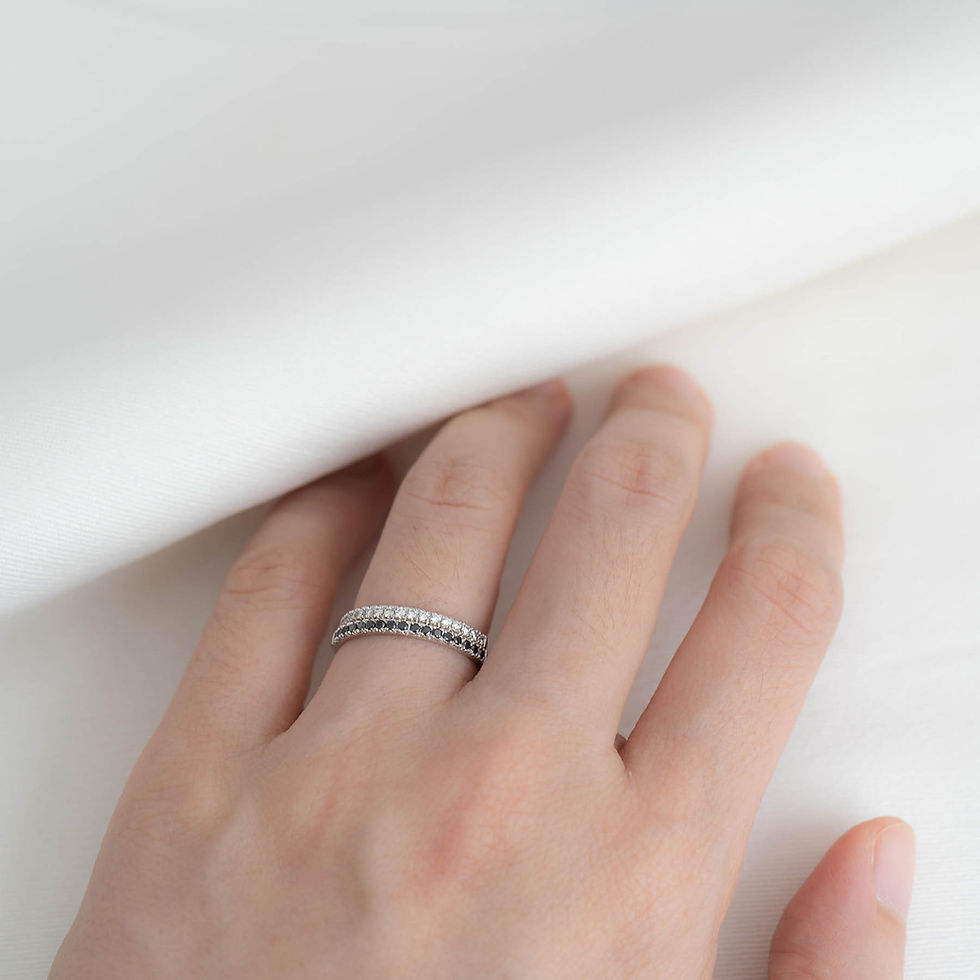 縮圖：Black Diamond French Pavé Band