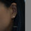 縮圖：Weave | Petite double baguette diamond stud earrings