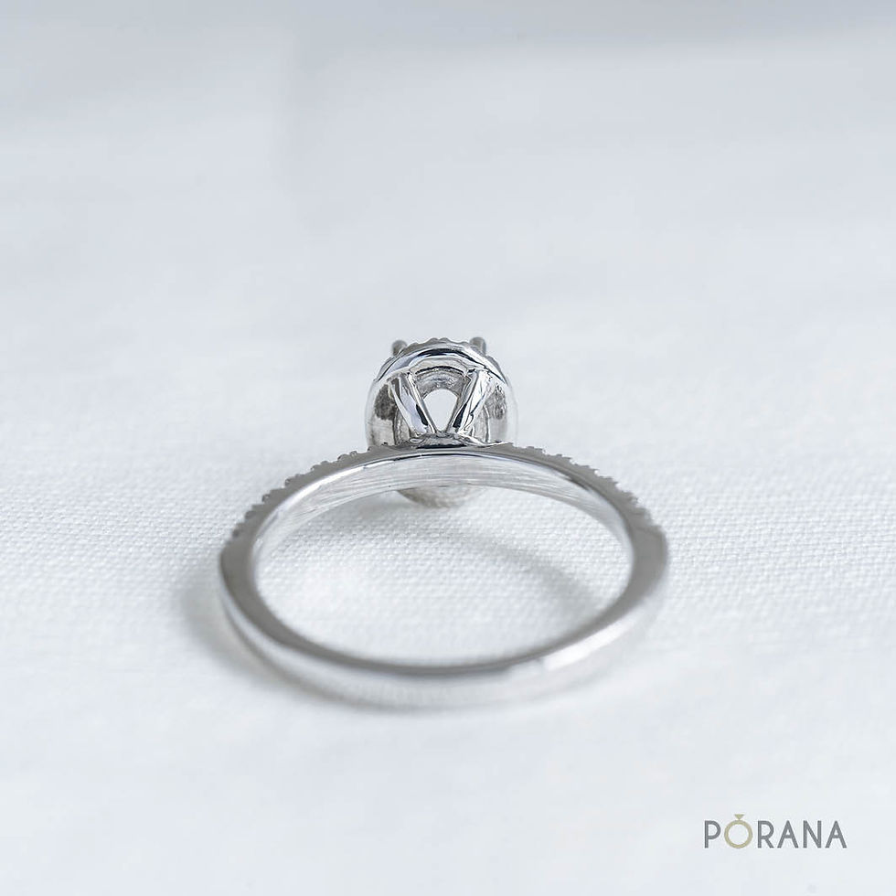 縮圖：Oval Halo Semi-Mount Engagement Ring