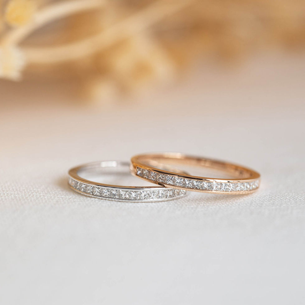 Thumbnail: Princess cut Diamond Channel set Wedding Band