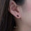 Thumbnail: Weave | Double Baguette Black Diamond stud earrings