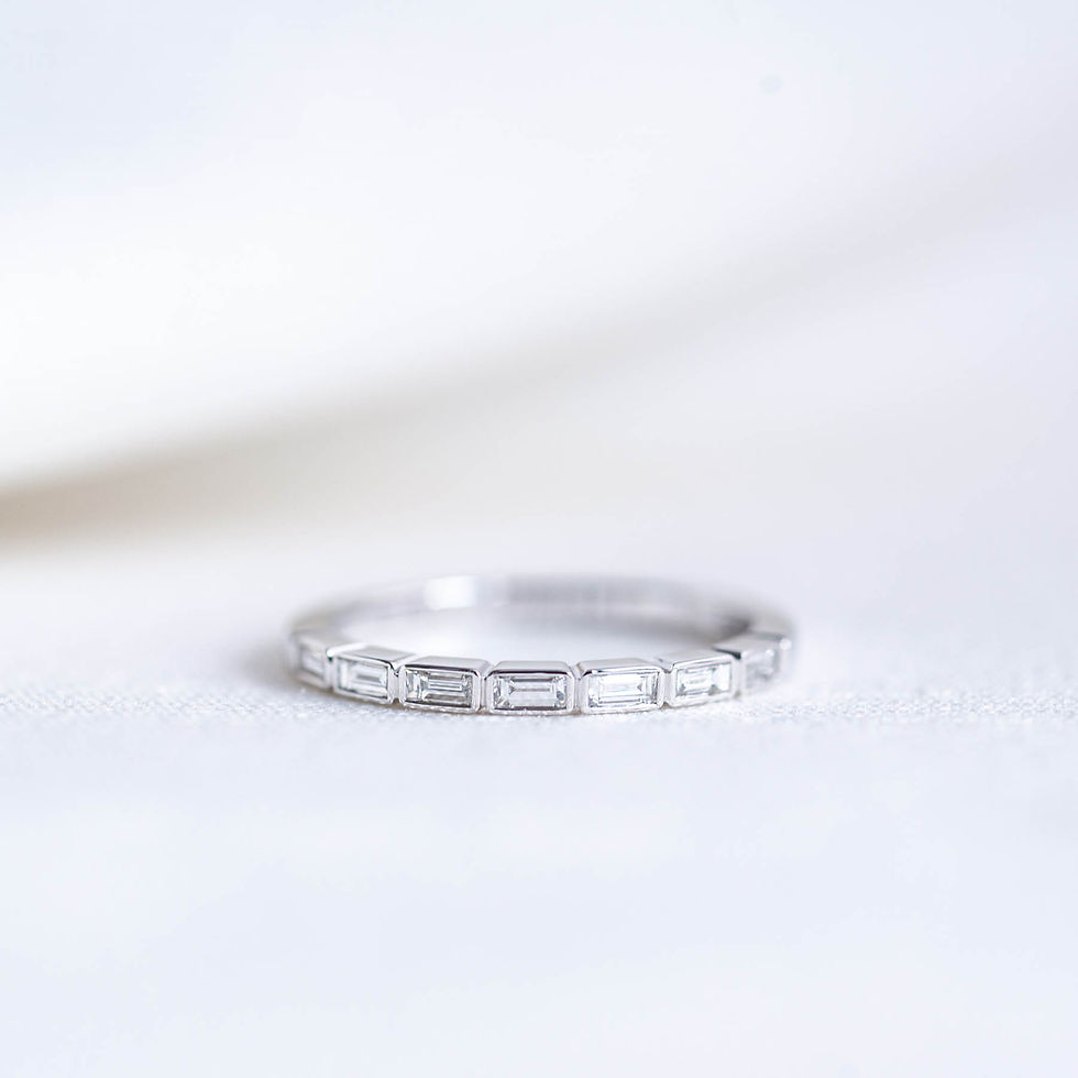 Thumbnail: Baguette Diamond Bezel Wedding Band
