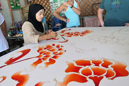 Thaïlande sud, Koh Yao Noi, l'art du batik