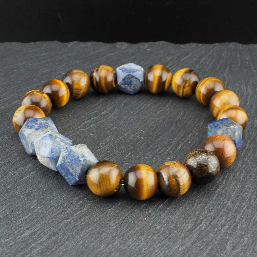 Miniaturbild: Armband aus Tigerauge / Lapislazuli fac.