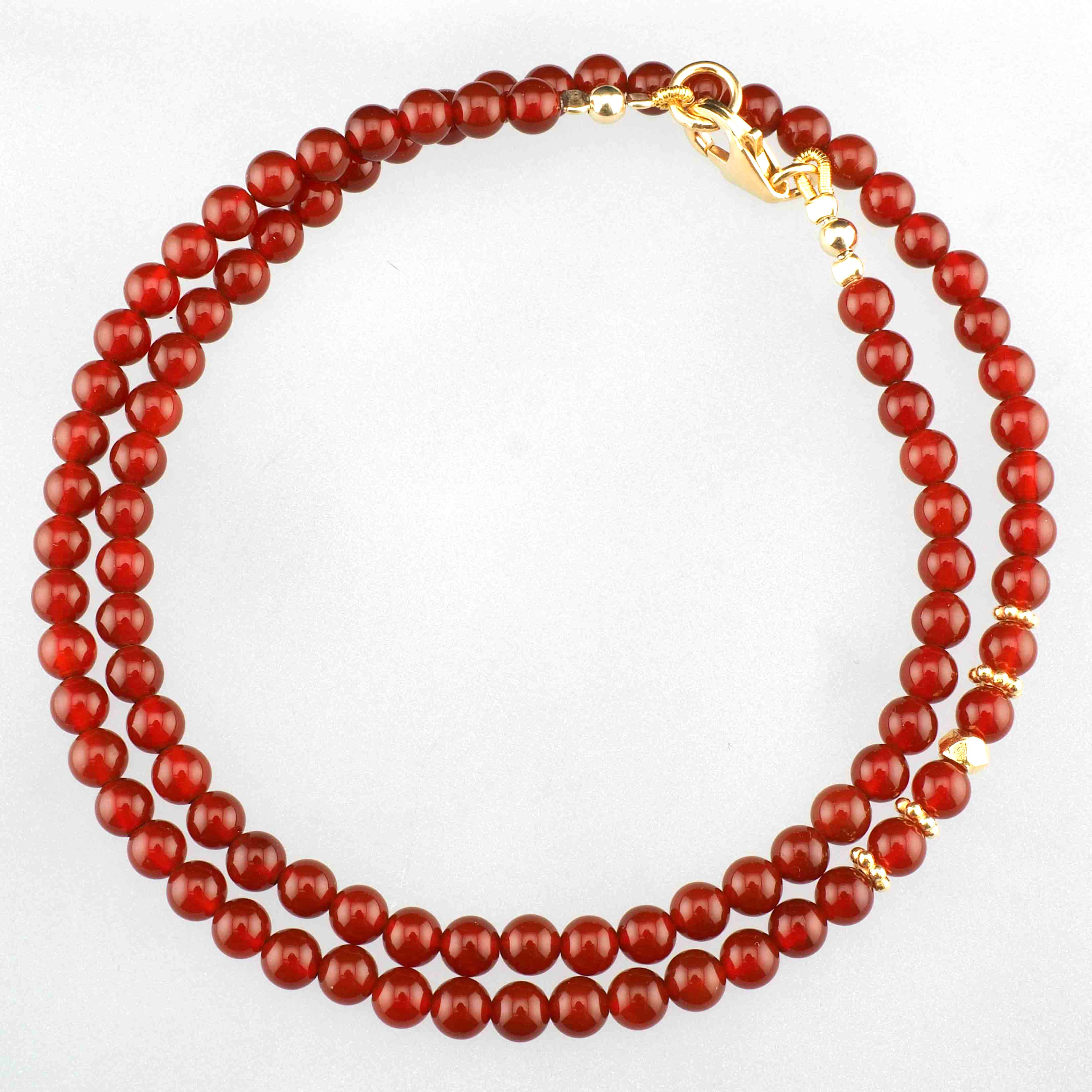 Halskette - Karneol / 925 Silber vergoldet