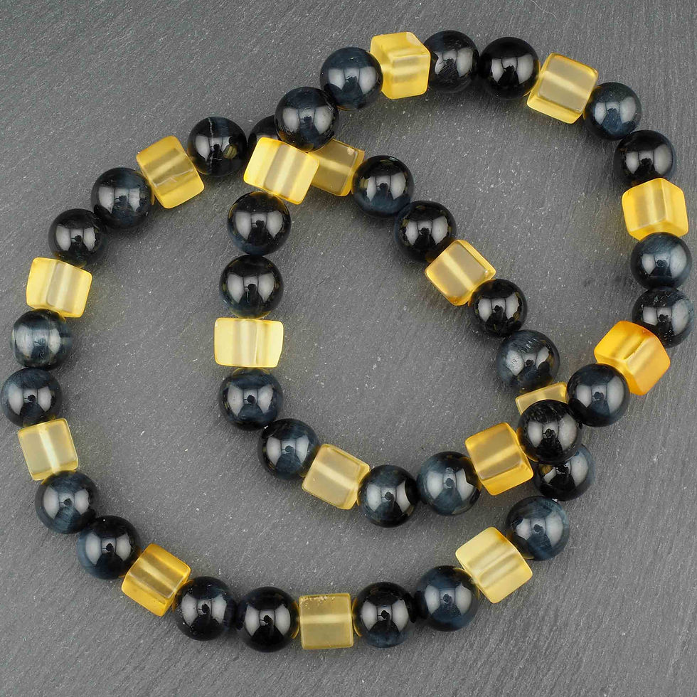 Miniaturbild: Liebes Armband Set Falkenauge Bernstein