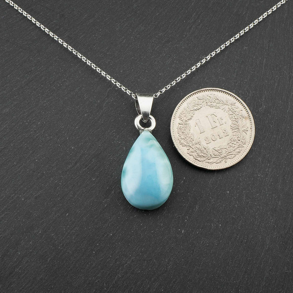 Miniaturbild: Anhänger - Larimar / 925 Silber rhodiniert