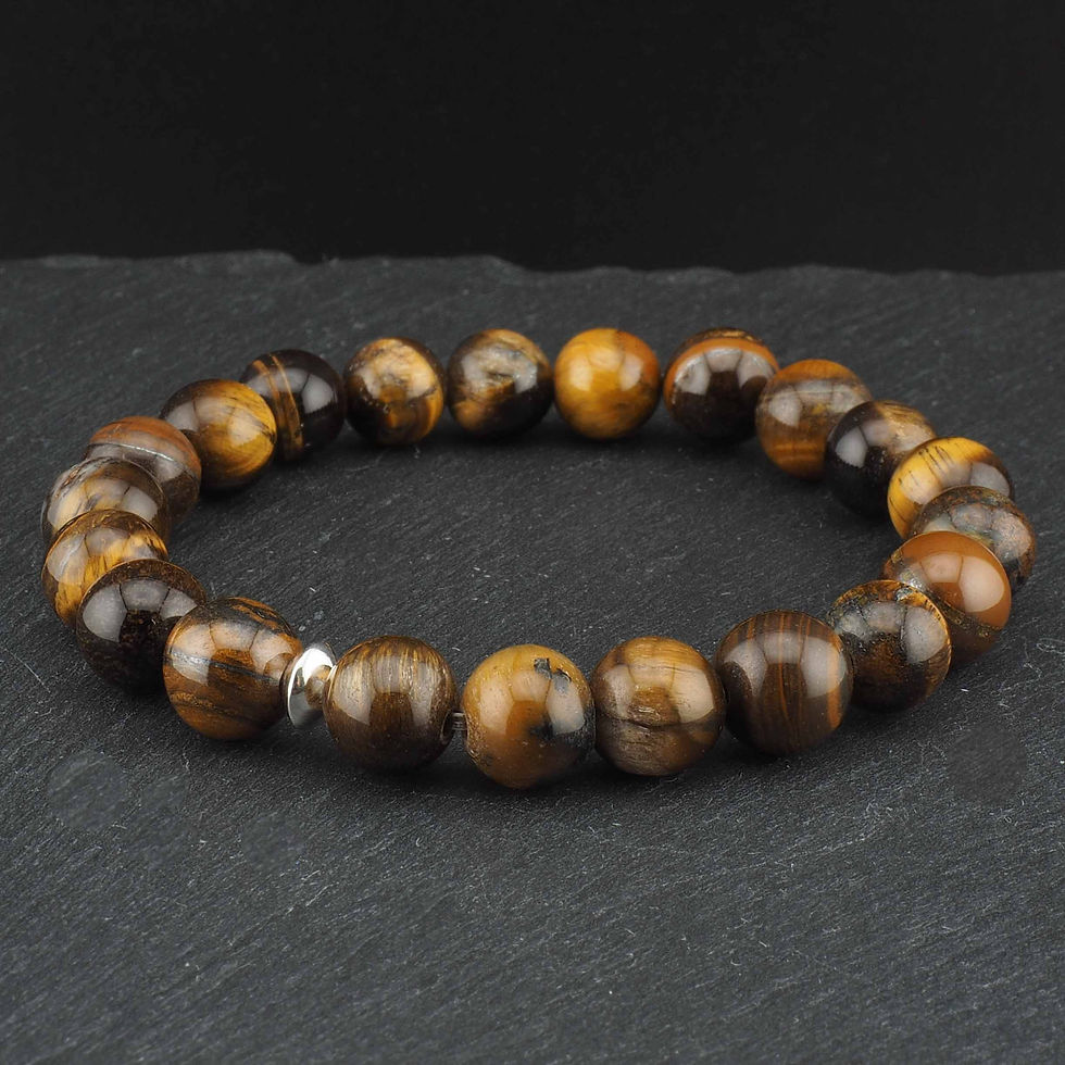 Miniaturbild: Armband Tigerauge 925 Silber Bead