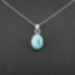Anhänger - Larimar / 925 Silber rhodiniert
