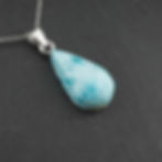 Anhänger - Larimar / 925 Silber rhodiniert
