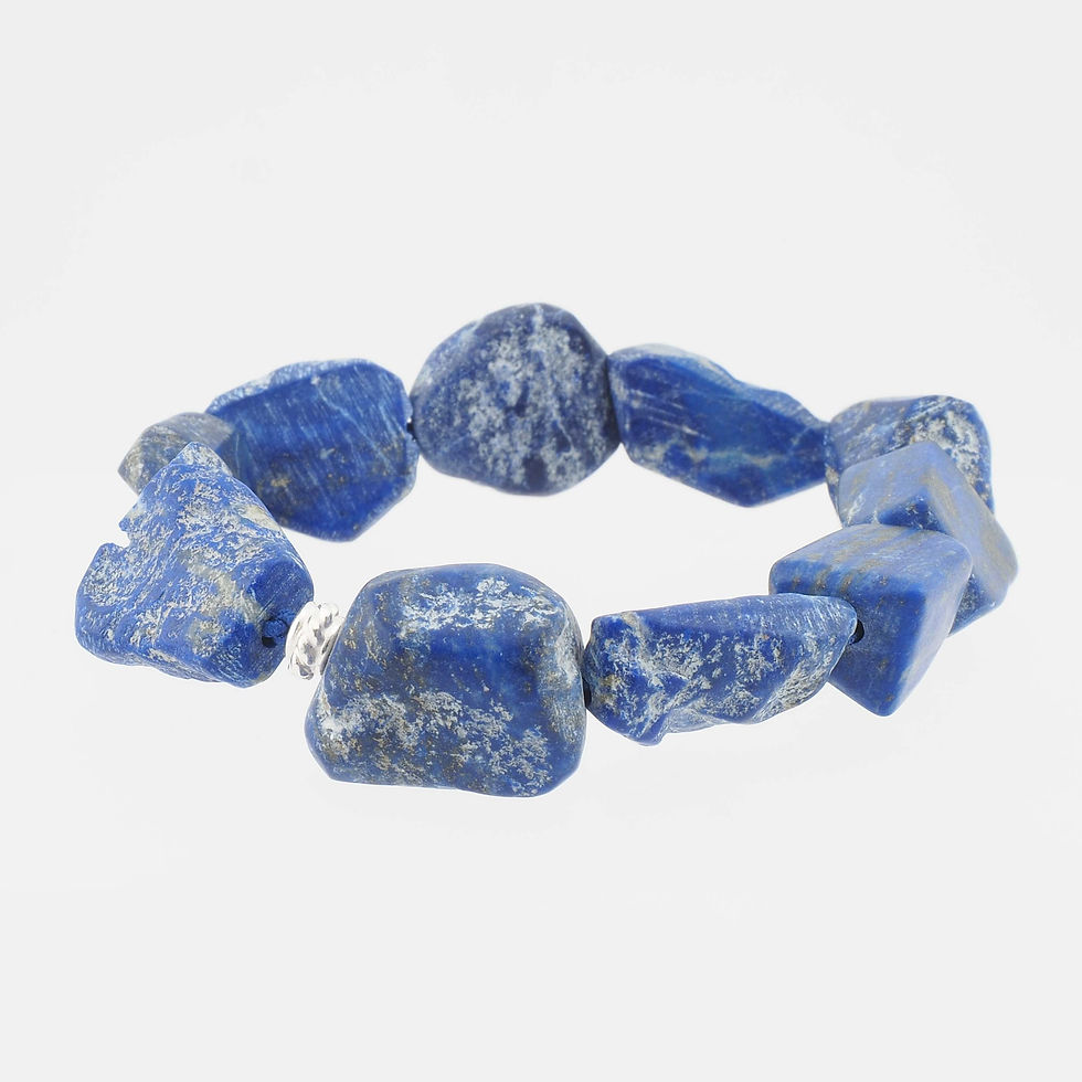 Miniaturbild: Lapislazuli matt Armband Elastikband Gummiband