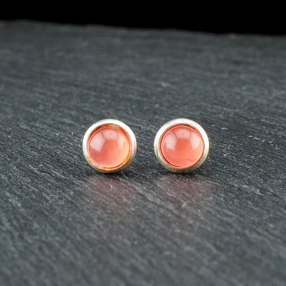 Ohrstecker - Rhodochrosit