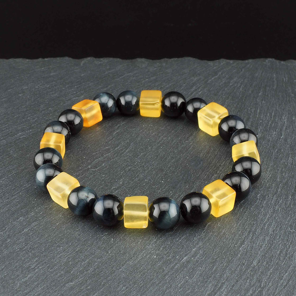 Miniaturbild: Liebes Armband Set Falkenauge Bernstein