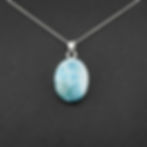 Anhänger - Larimar / 925 Silber rhodiniert