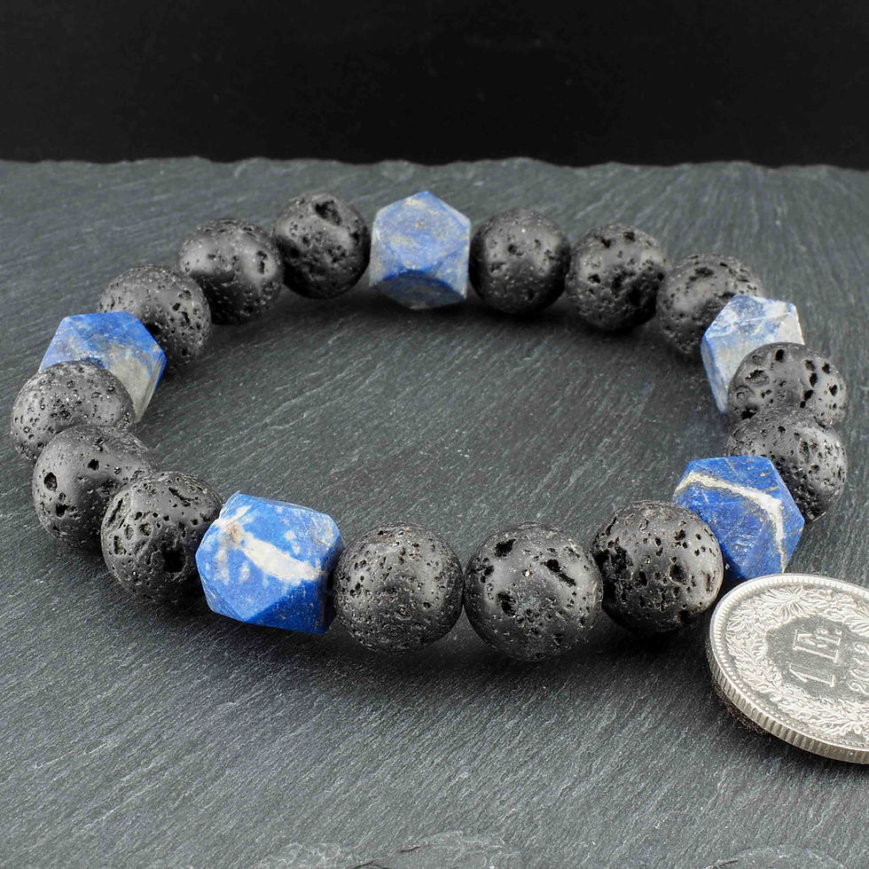 Miniaturbild: Armband aus Lava / Lapislazuli fac.