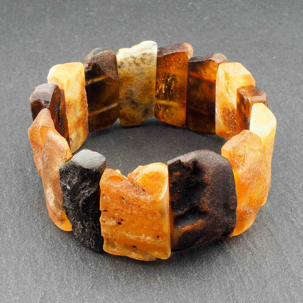 Miniaturbild: Bernstein Armband Rohbernstein Elastikband Breit