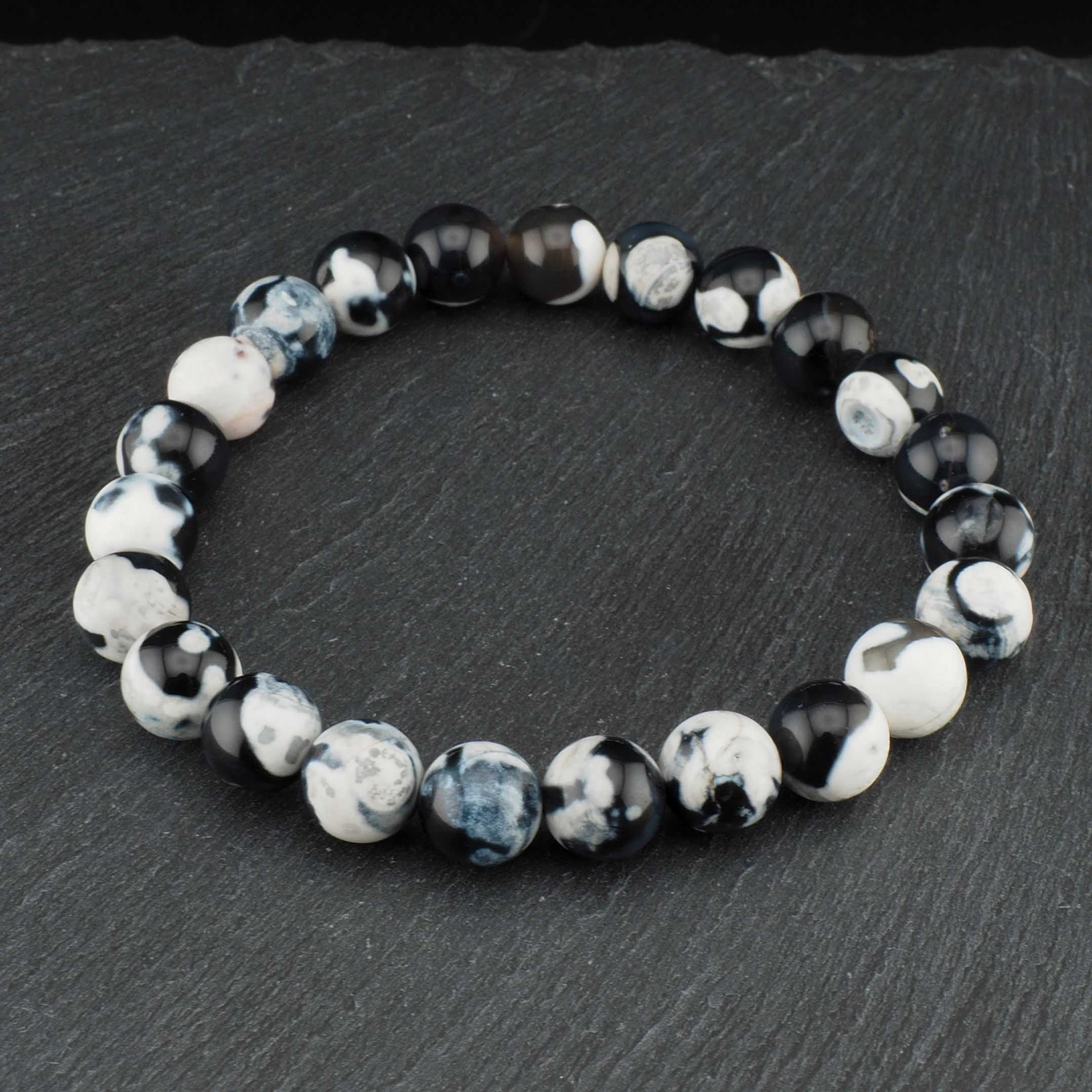 Zebra Achat Armband