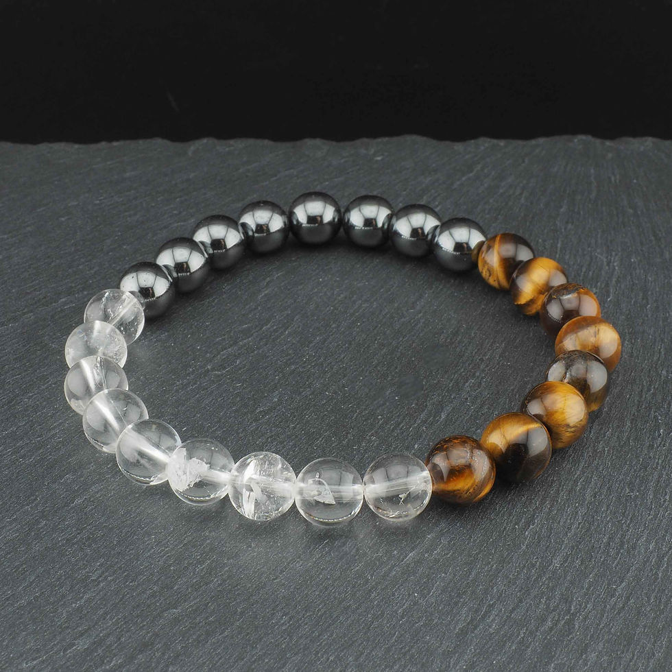 Miniaturbild: Armband - Hämatit / Bergkristall / Tigerauge