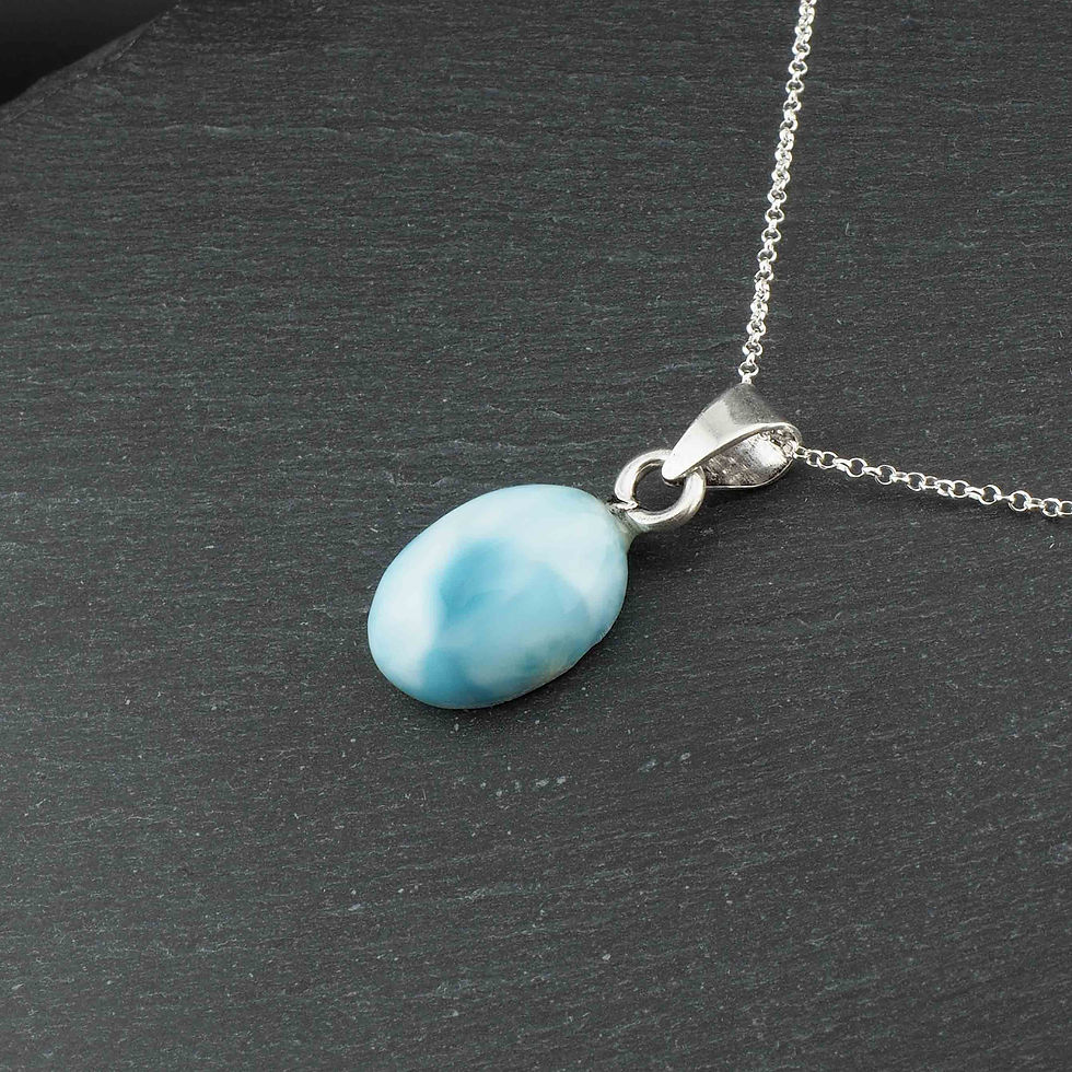 Miniaturbild: Anhänger - Larimar / 925 Silber rhodiniert