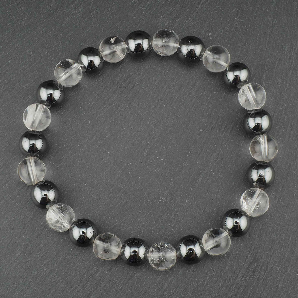 Miniaturbild: Armband - Hämatit / Bergkristall