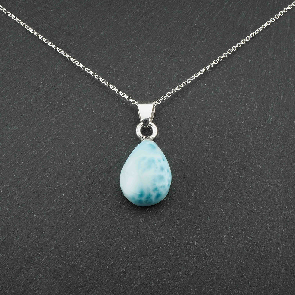 Anhänger - Larimar / 925 Silber rhodiniert