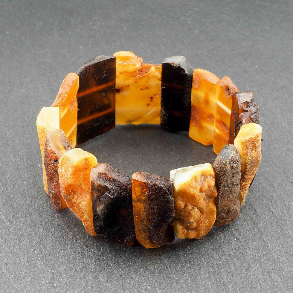 Miniaturbild: Bernstein Armband Rohbernstein Elastikband Breit