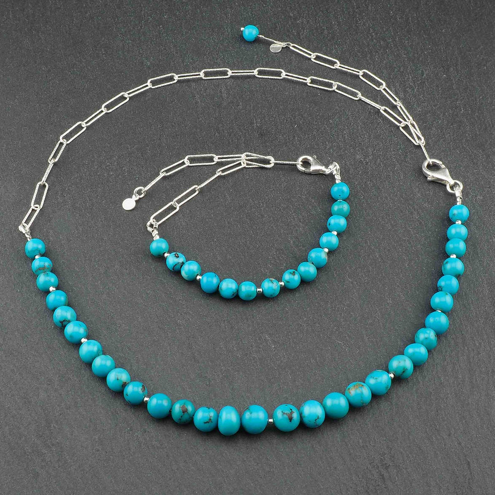 Miniaturbild: Set Halskette mit Armband iranischer Türkis