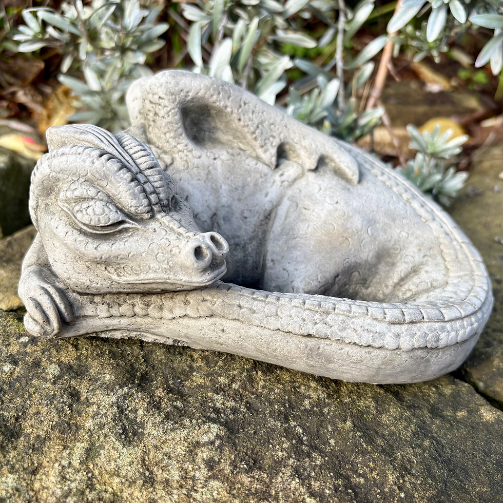 Thumbnail: Stone Sleeping Dragon Ornament – Reconstituted Stone Garden Statue (Aged Finish)