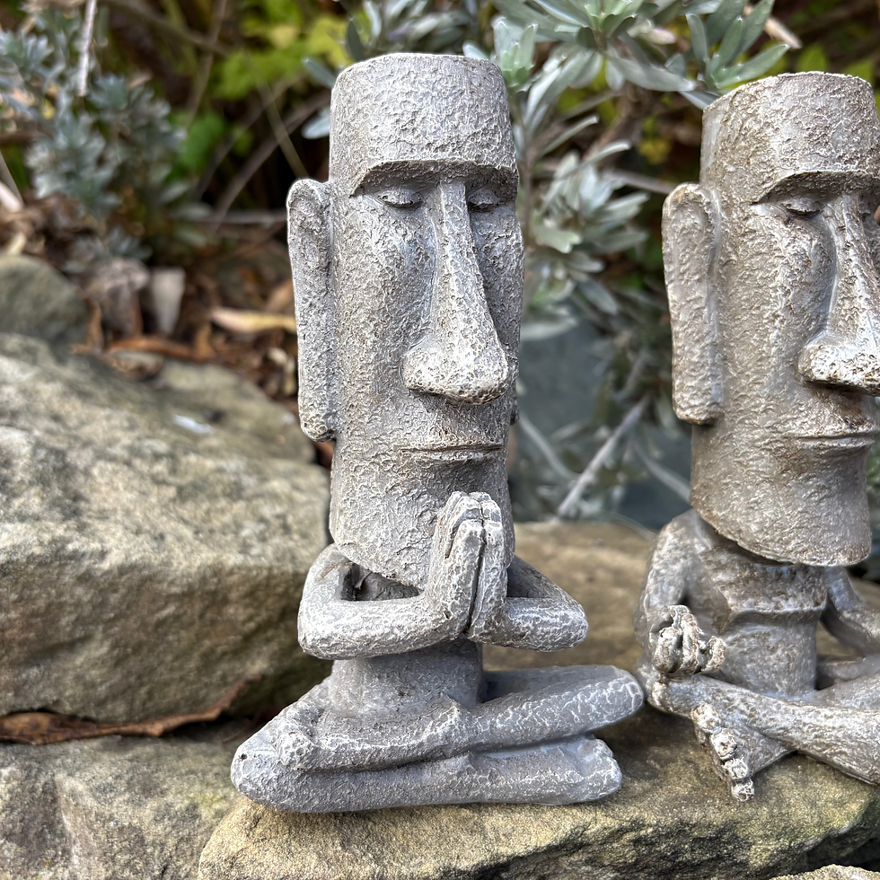 Thumbnail: 3 Meditating Easter Island Head Garden Ornaments