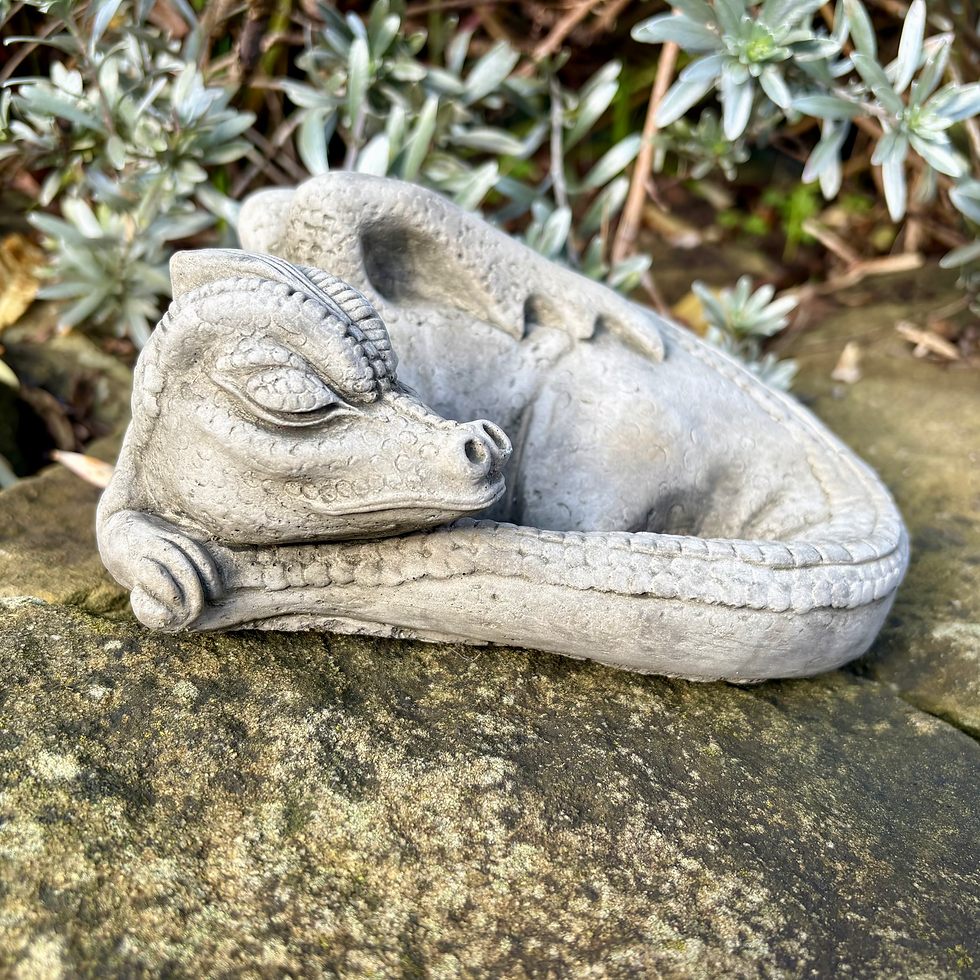 Thumbnail: Stone Sleeping Dragon Ornament – Reconstituted Stone Garden Statue (Aged Finish)