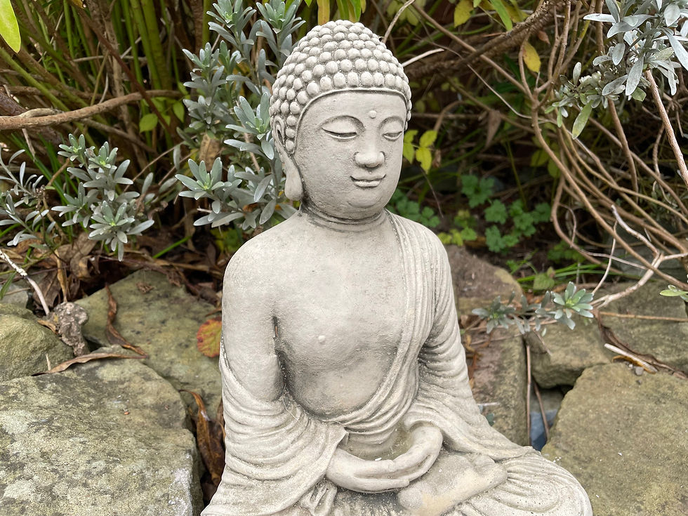 Thumbnail: Stone Garden Ornament - Robed Buddha