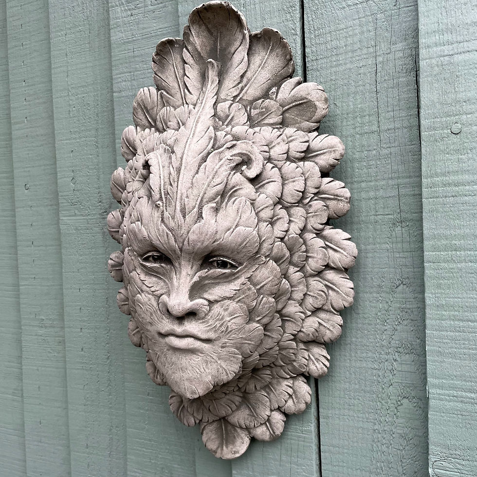 Thumbnail: Stone Garden Ornament - Leaf Greenman