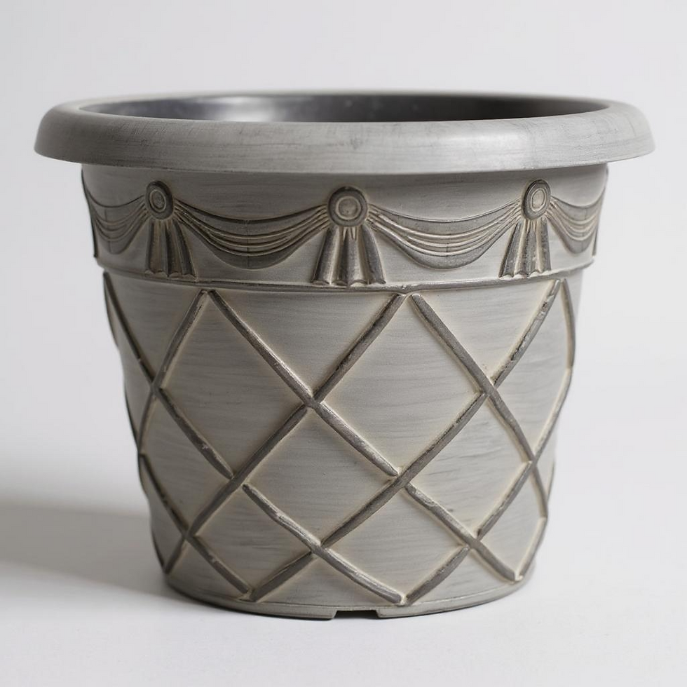 2 X Ebony Tuscany Roman Planter 13.2” Diameter