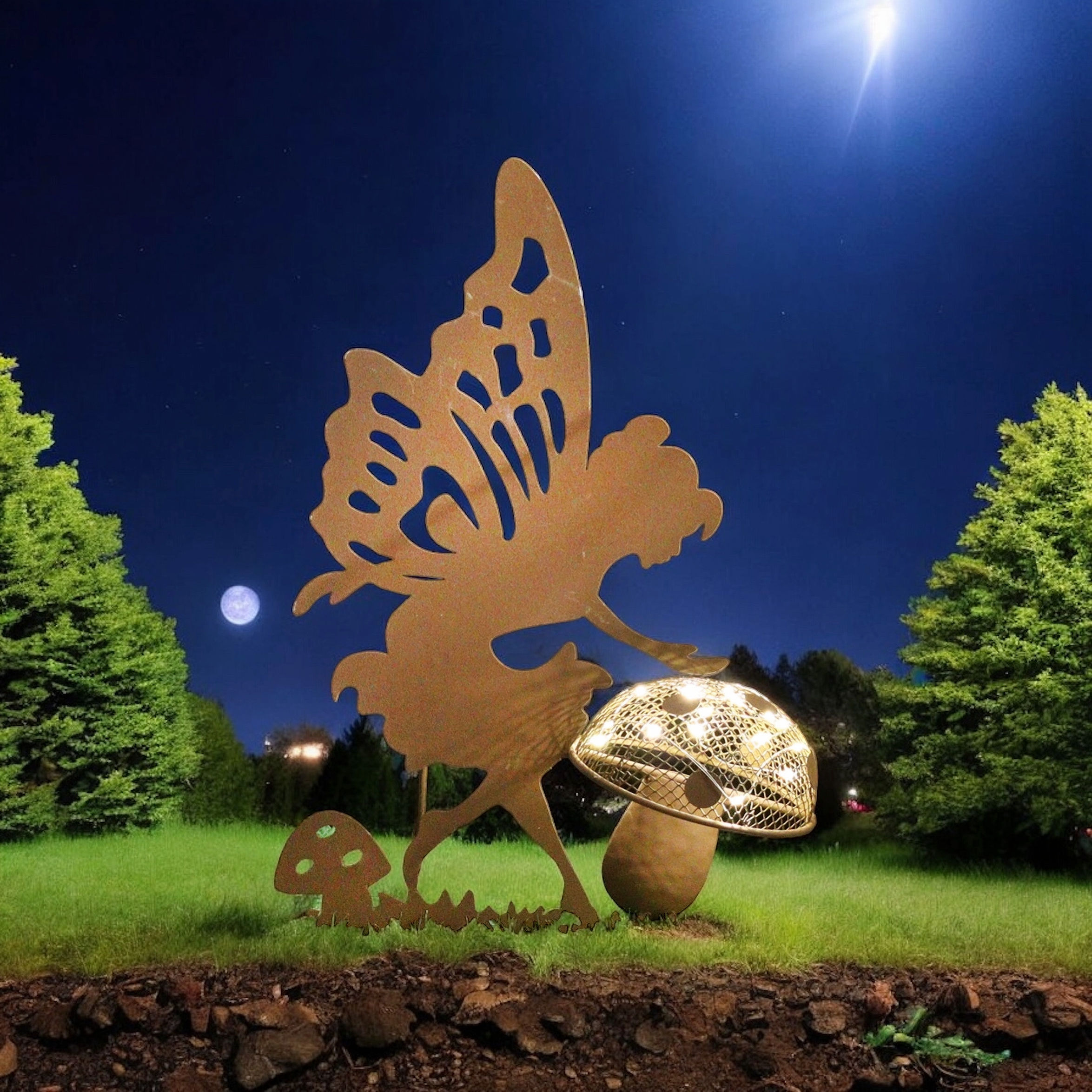 Solar Light - Fairy & Toadstool Silhouette 