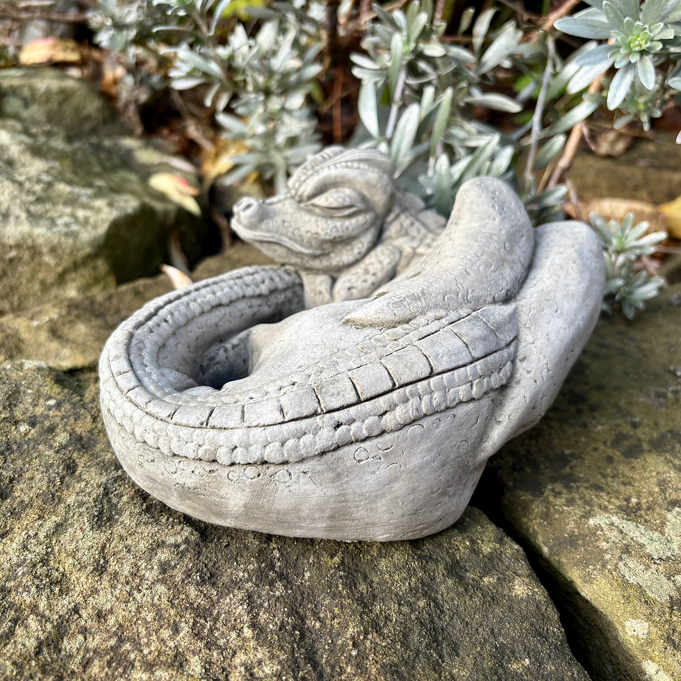 Thumbnail: Stone Sleeping Dragon Ornament – Reconstituted Stone Garden Statue (Aged Finish)