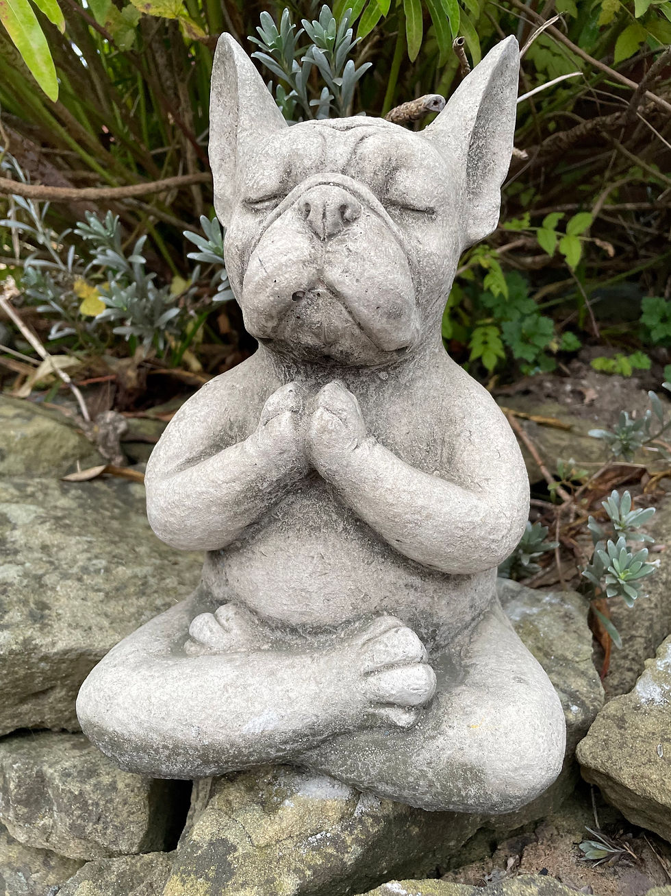 Thumbnail: Stone Garden Ornament - Yoga Frenchie