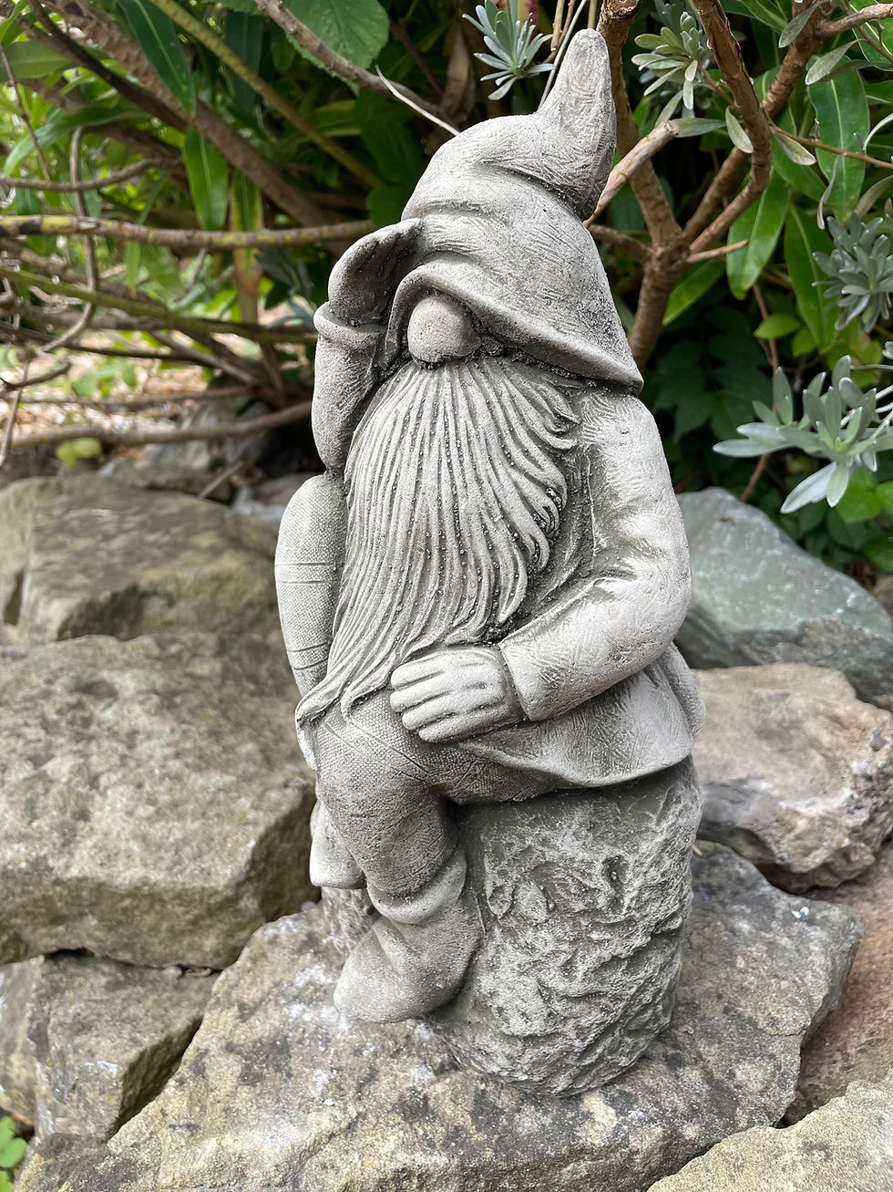 Thumbnail: Stone Garden Ornament - Gnome on a Rock