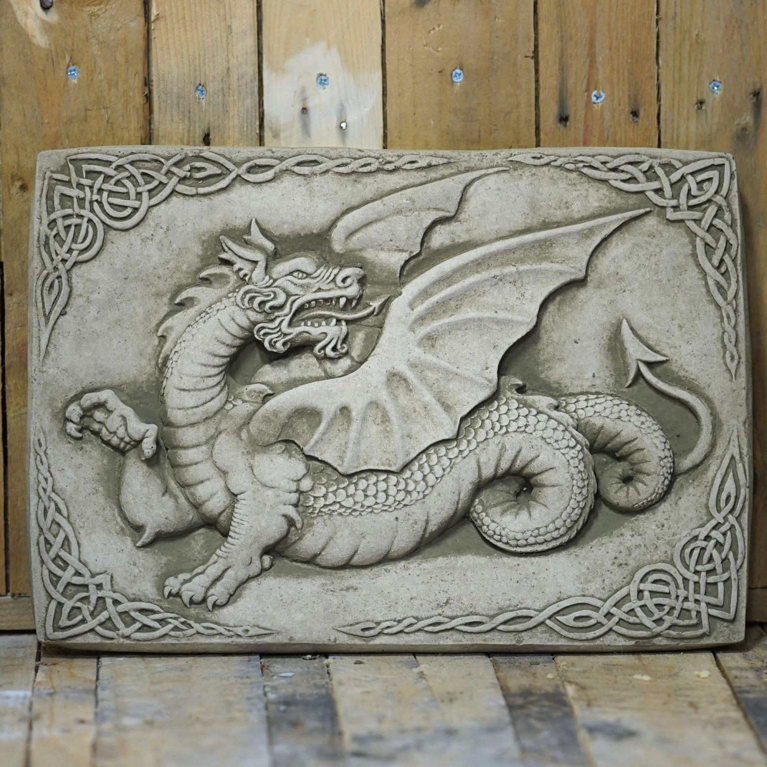 Stone Garden Ornament - Welsh Dragon Plaque