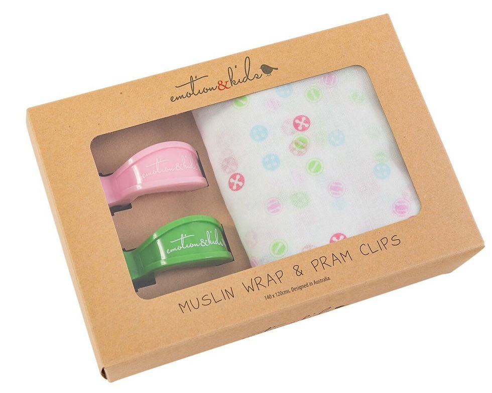 Thumbnail: Emotion & Kids Pram Clip & Muslin Wrap Pack