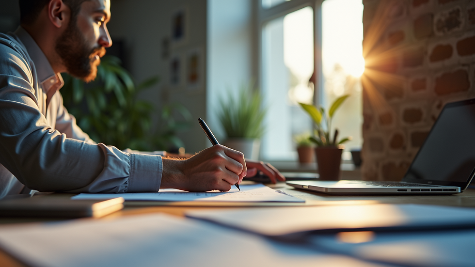 Eye-level view of a vibrant content creation workspace