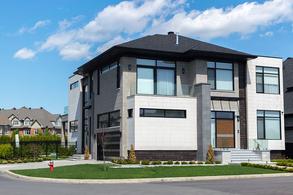 A picture showing front view of a beautiful house
