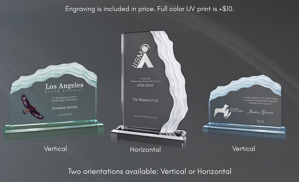 Thumbnail: AA881H  Wave Length Award (Horizontal)