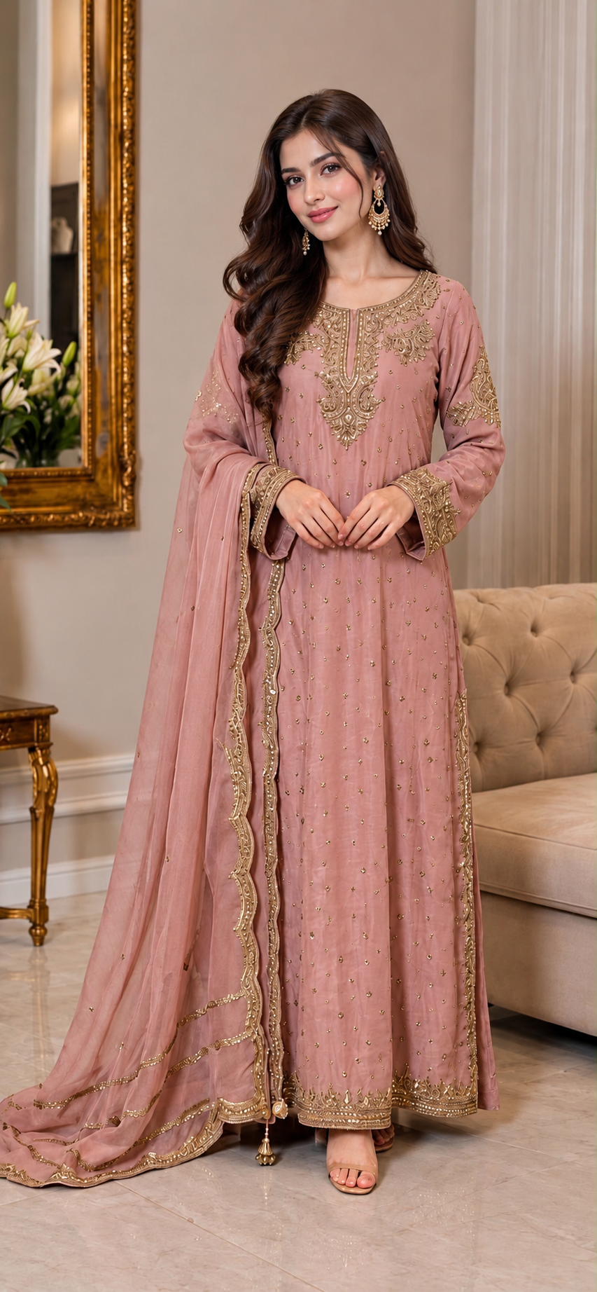 LALA Enterprises – Luxury Embroidered Chiffon Unstitched 3PC Suit