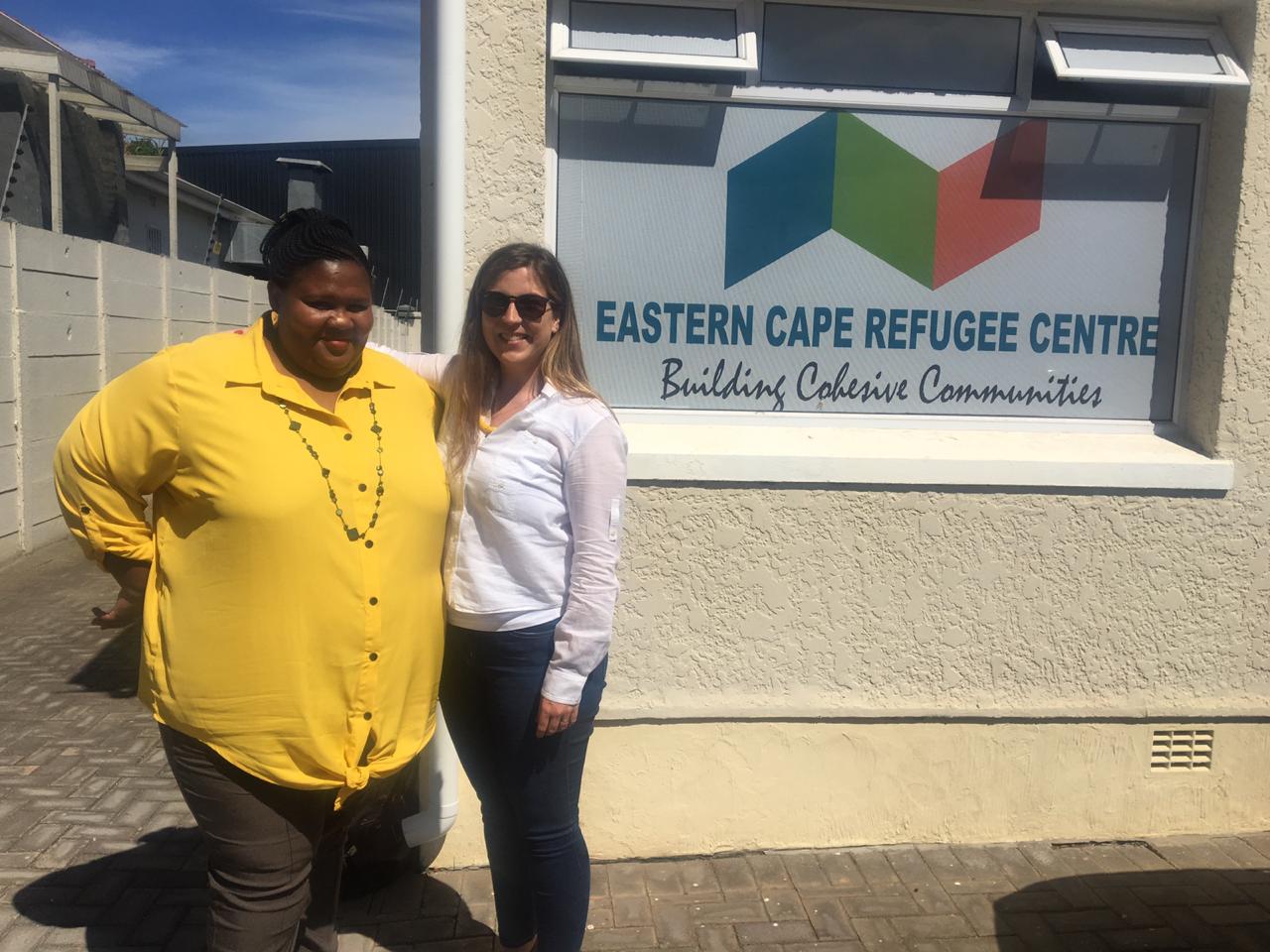 ALPS staff member outside the Eastern Cape Refugee Centre, People to People Dialogues