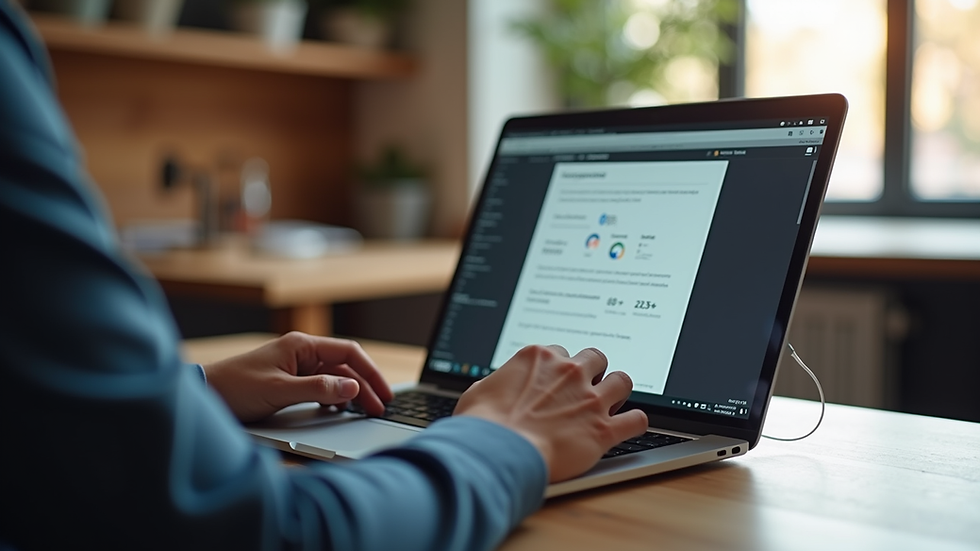 Vue rapprochée d’un ordinateur portable ouvert sur une consultation en ligne