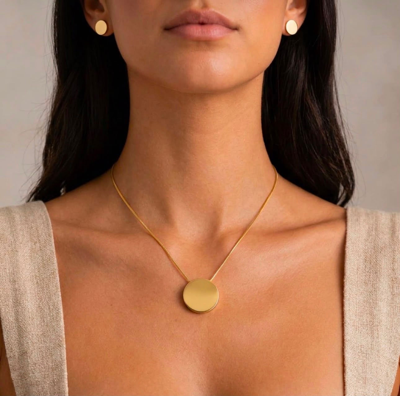 Conjunto Colar em Aço Inoxidável 316 Doura e Prata