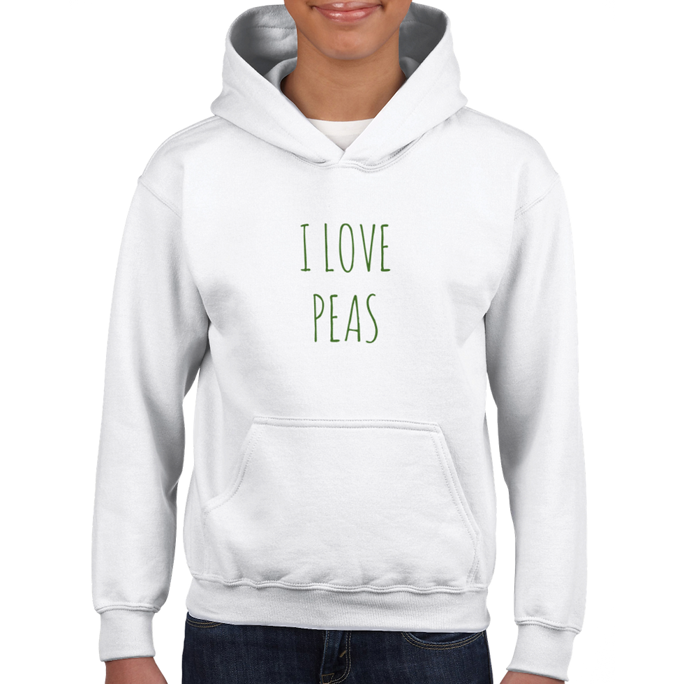 I LOVE PEAS - Classic comfy childrens pullover Hoodie