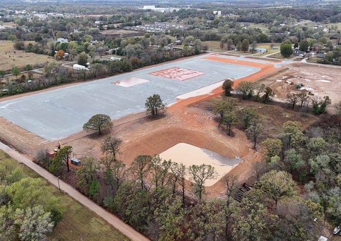 gravel pad with pond 