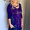 Thumbnail: T 525 Purple Blue & Bl Criss Cross Pocket V Neck S ONLY